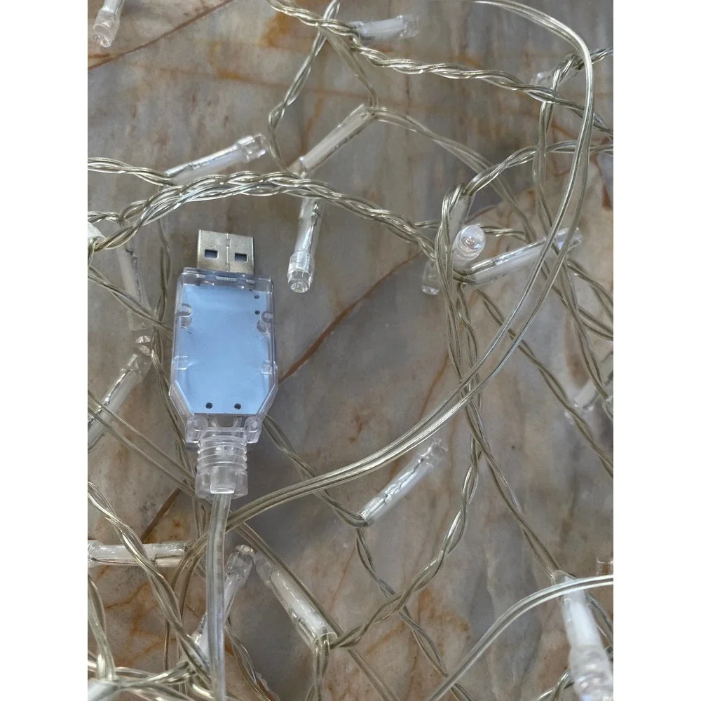 Multicolor LED Fairy String Lights USB Powered Clear Wire Mode Control Decor